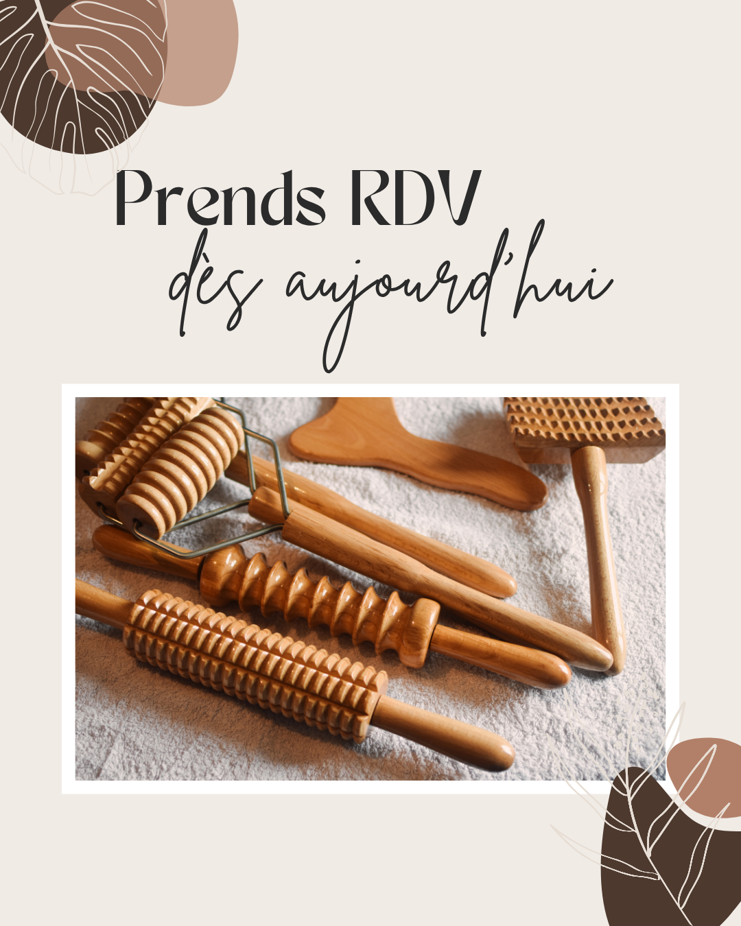 50 modèles de posts "Prends RDV" - Madérothérapie