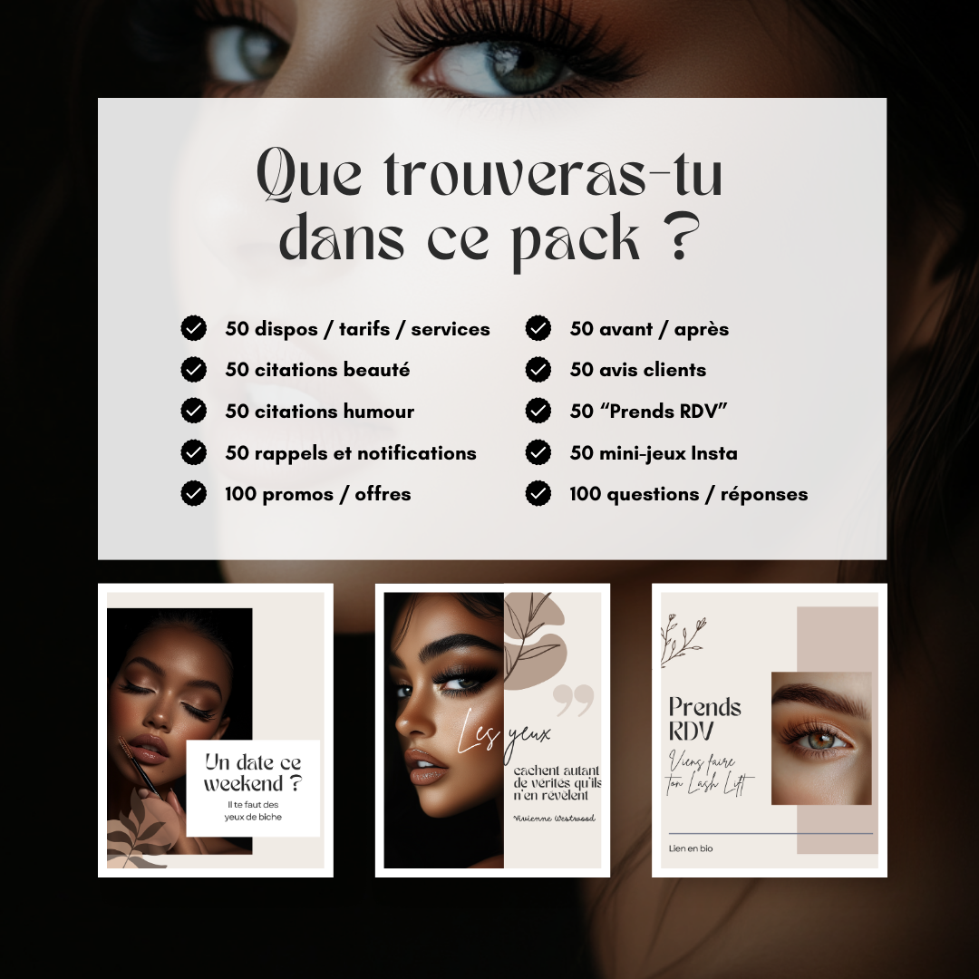 600 modèles de posts Instagram - Lash Artist