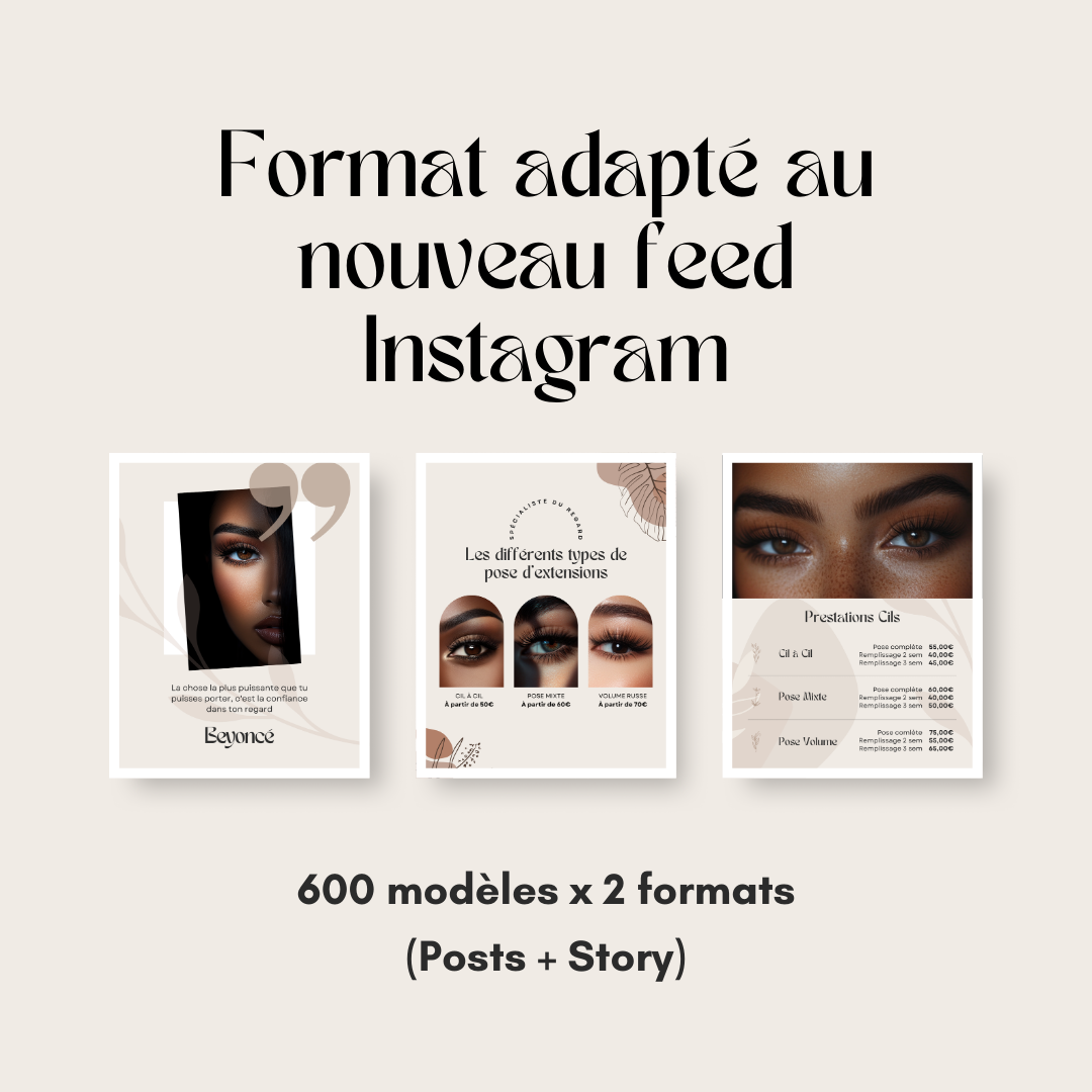 600 modèles de posts Instagram - Lash Artist
