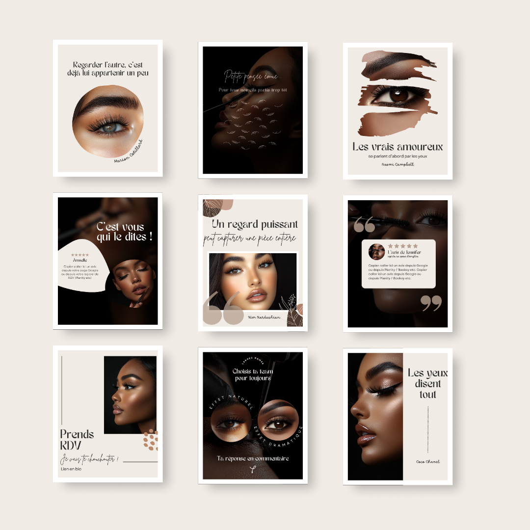 600 modèles de posts Instagram - Lash Artist