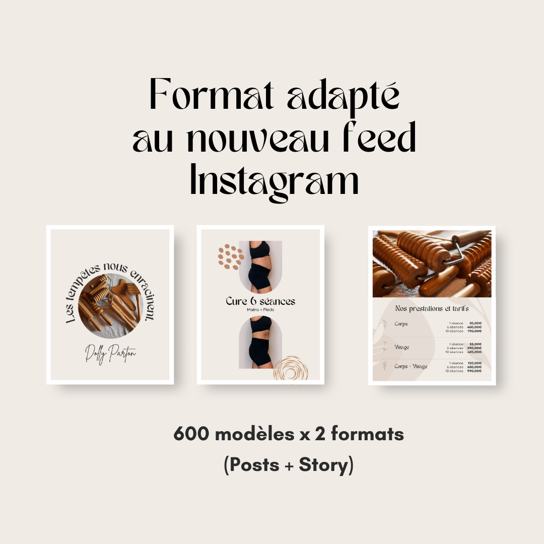 550 modèles de posts Instagram - Madérothérapie