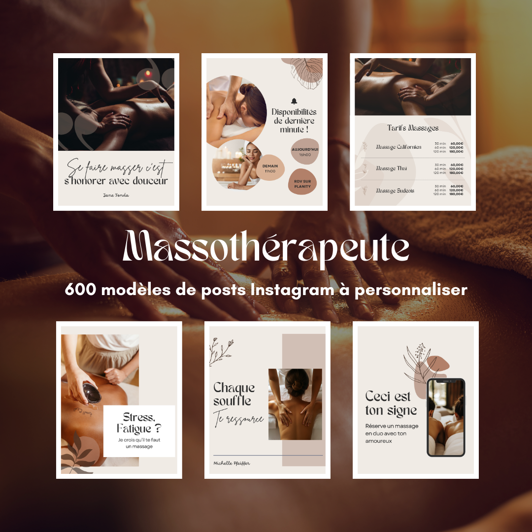 600 modèles de posts Instagram - Massages