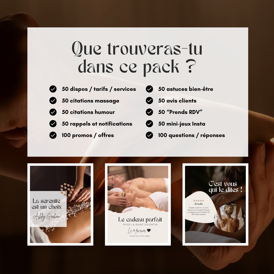 600 modèles de posts Instagram - Massages