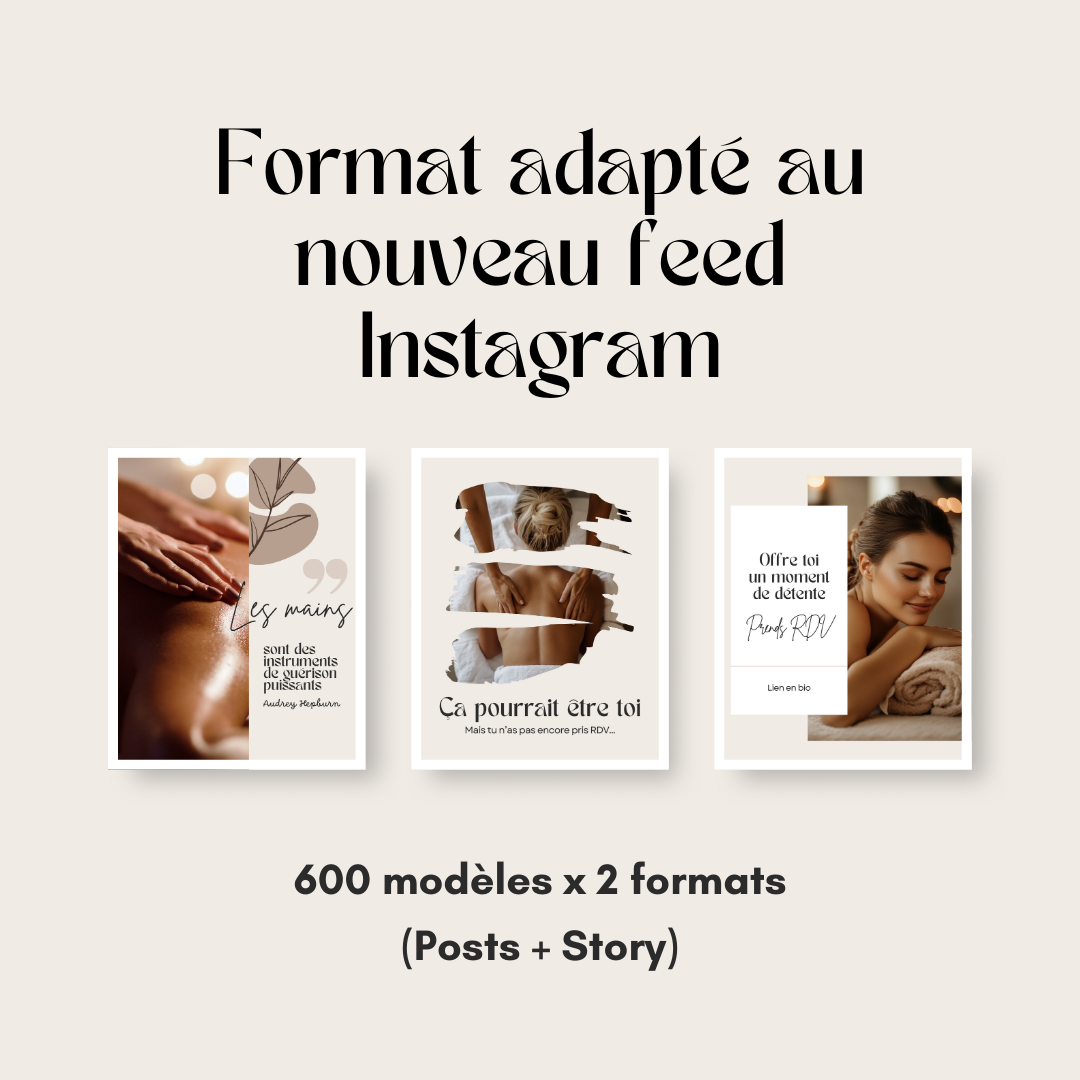 600 modèles de posts Instagram - Massages