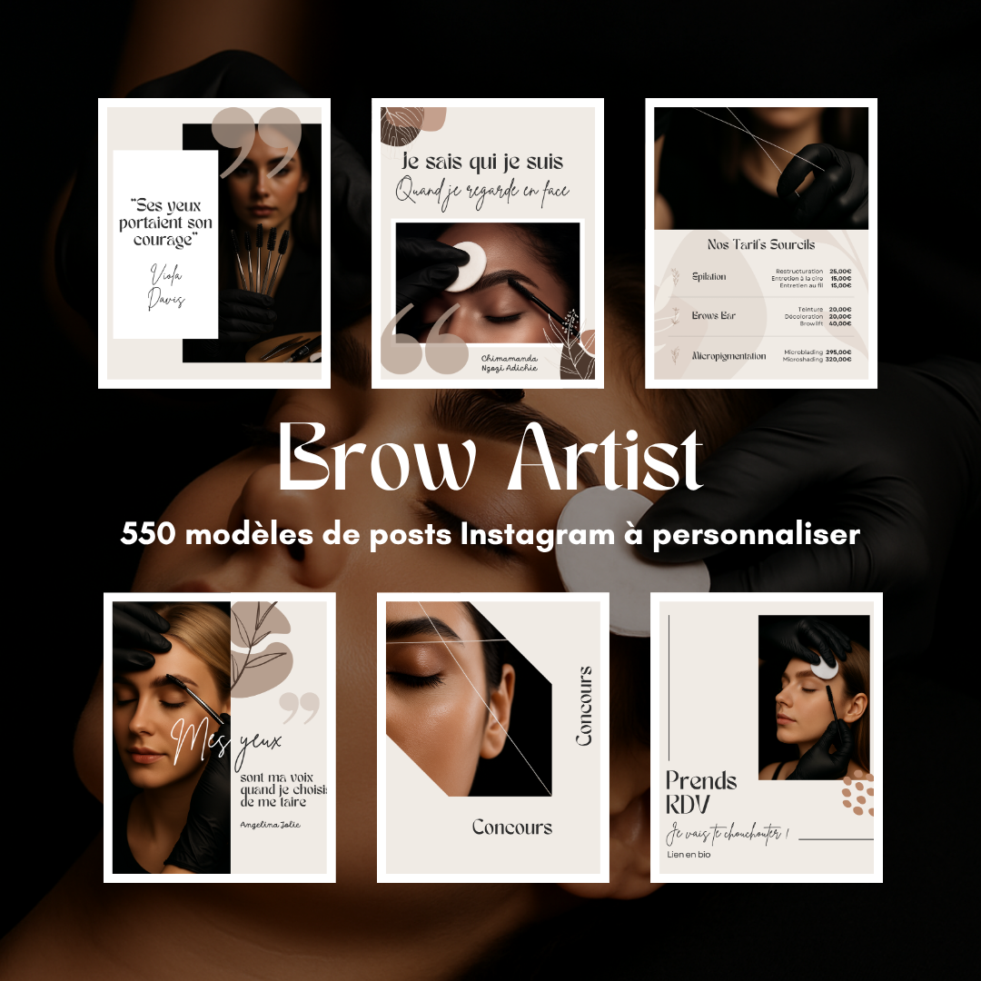 550 modèles de posts Instagram - Brow Artist