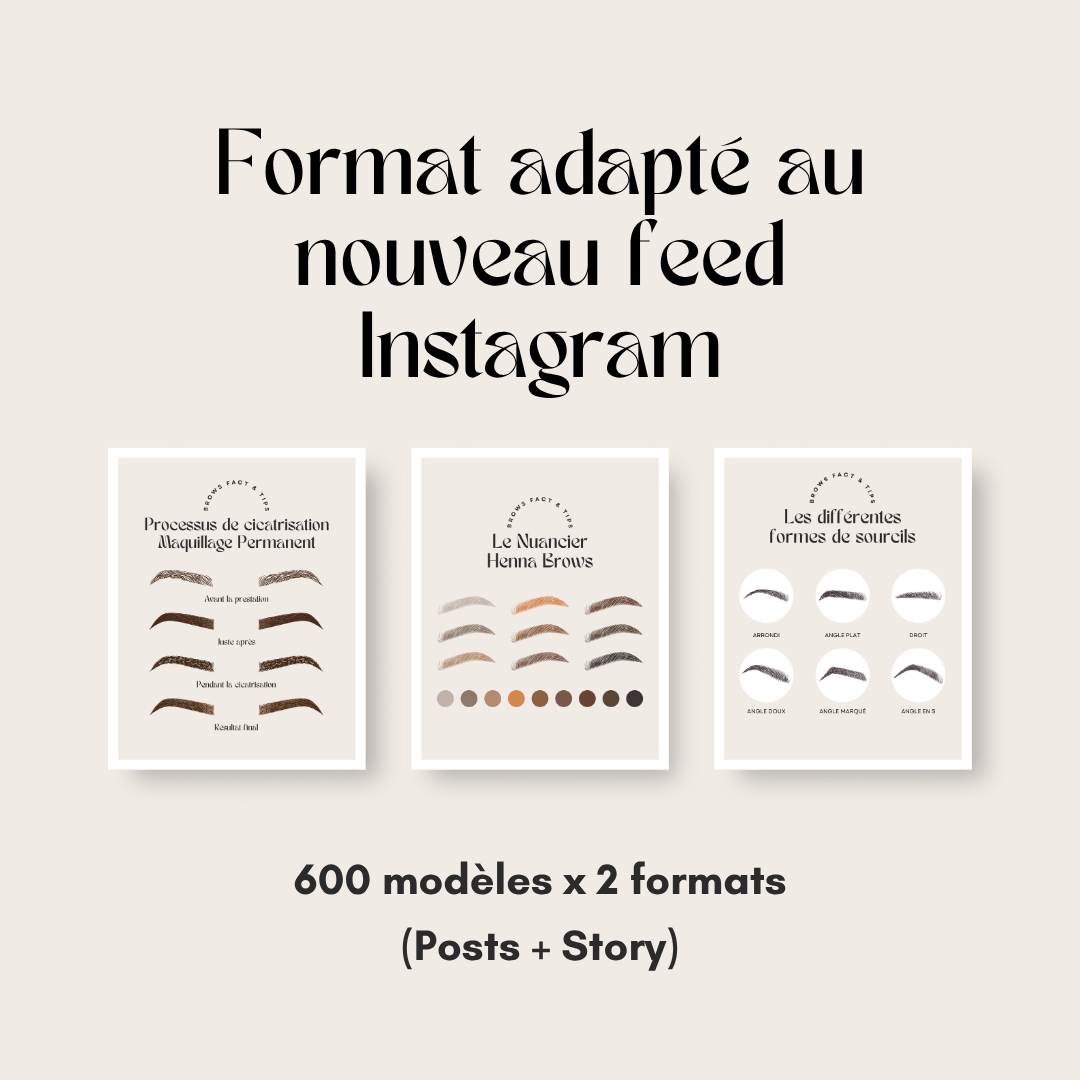 550 modèles de posts Instagram - Brow Artist