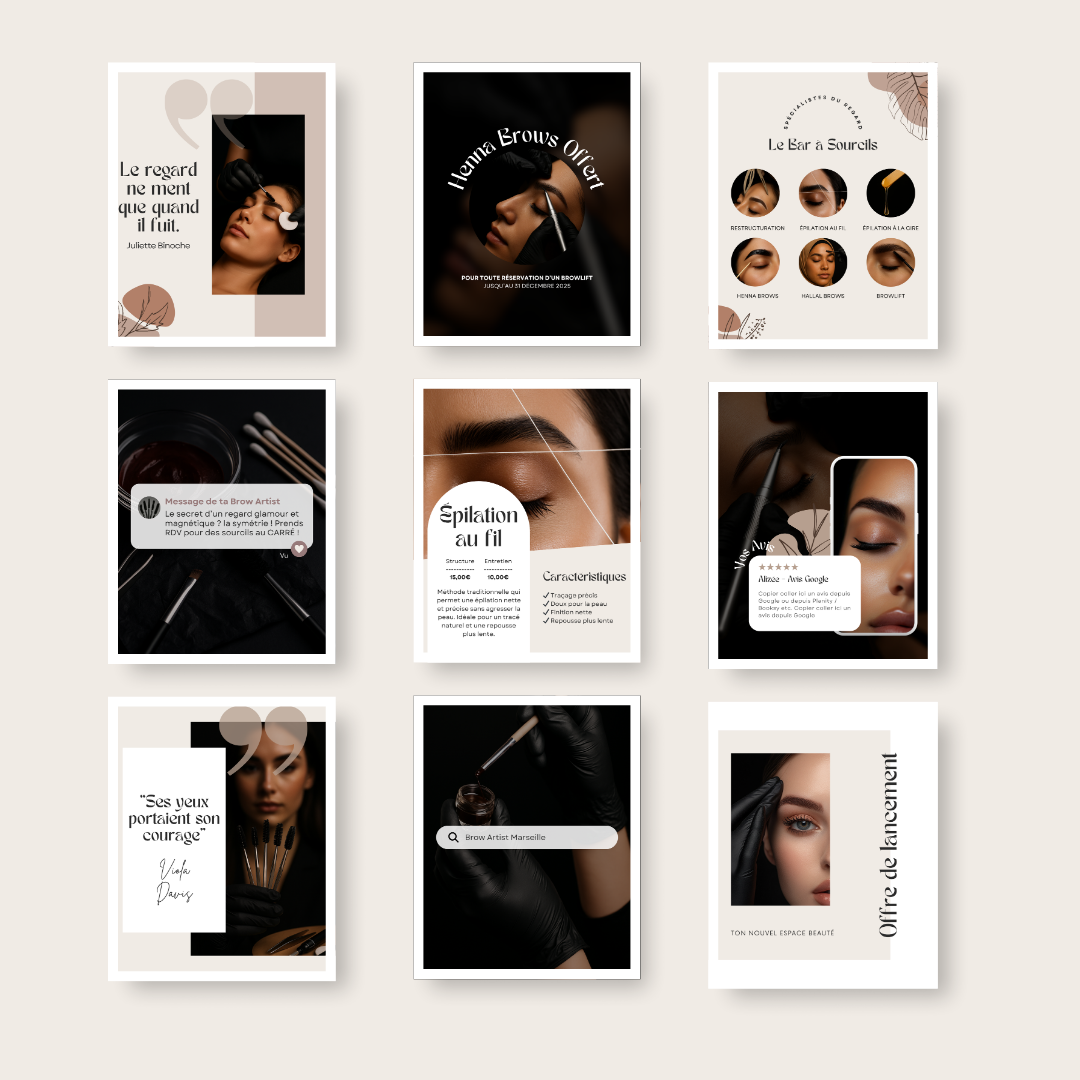 550 modèles de posts Instagram - Brow Artist