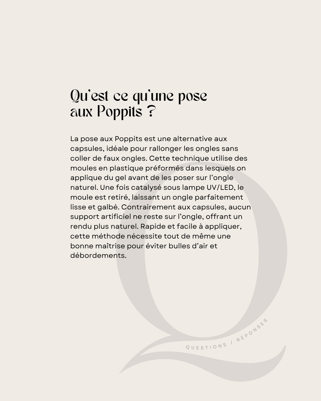 100 modèles de posts "Questions / Réponses" - Prothésiste Ongulaire
