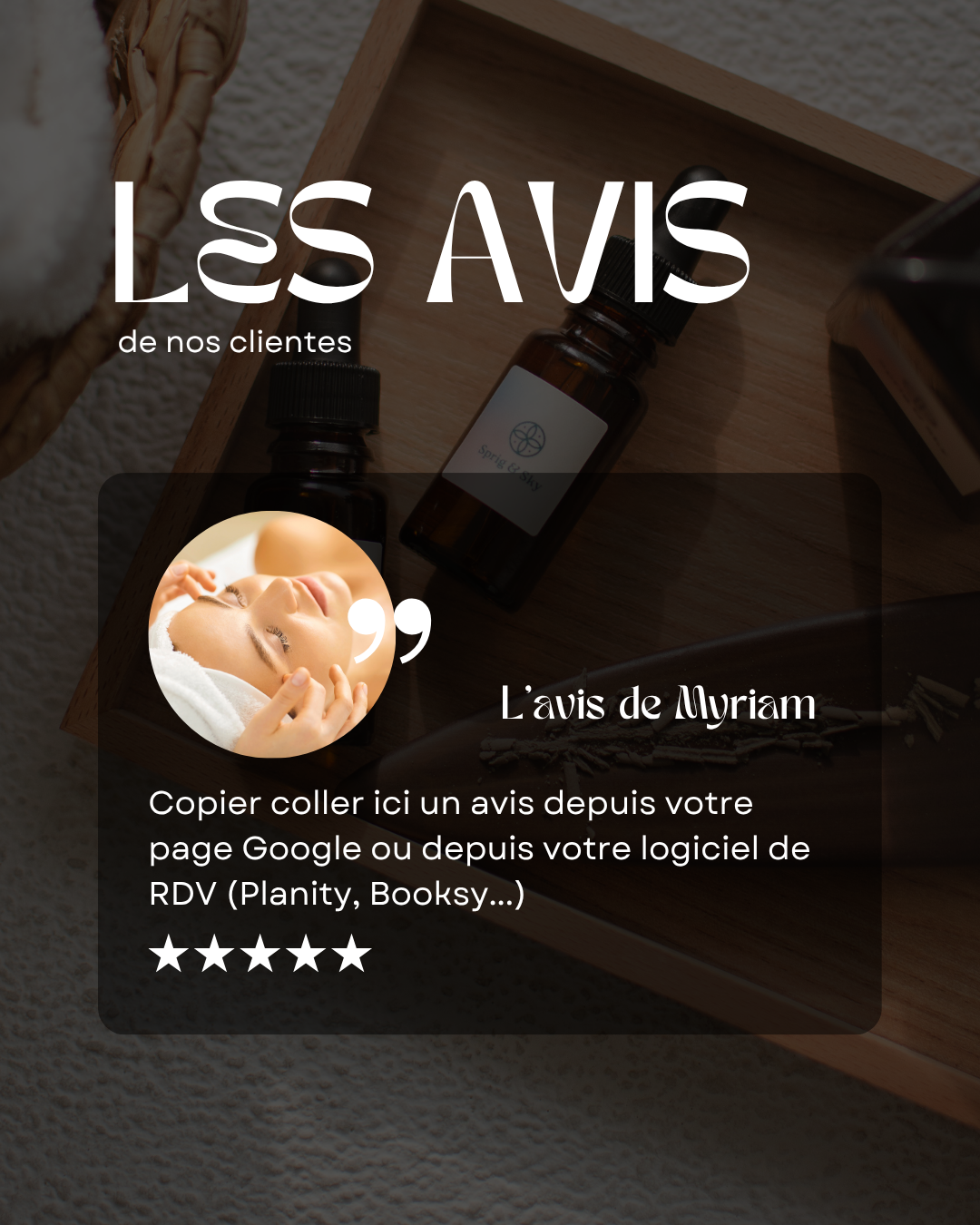 50 modèles de posts "Avis Client" - Massage