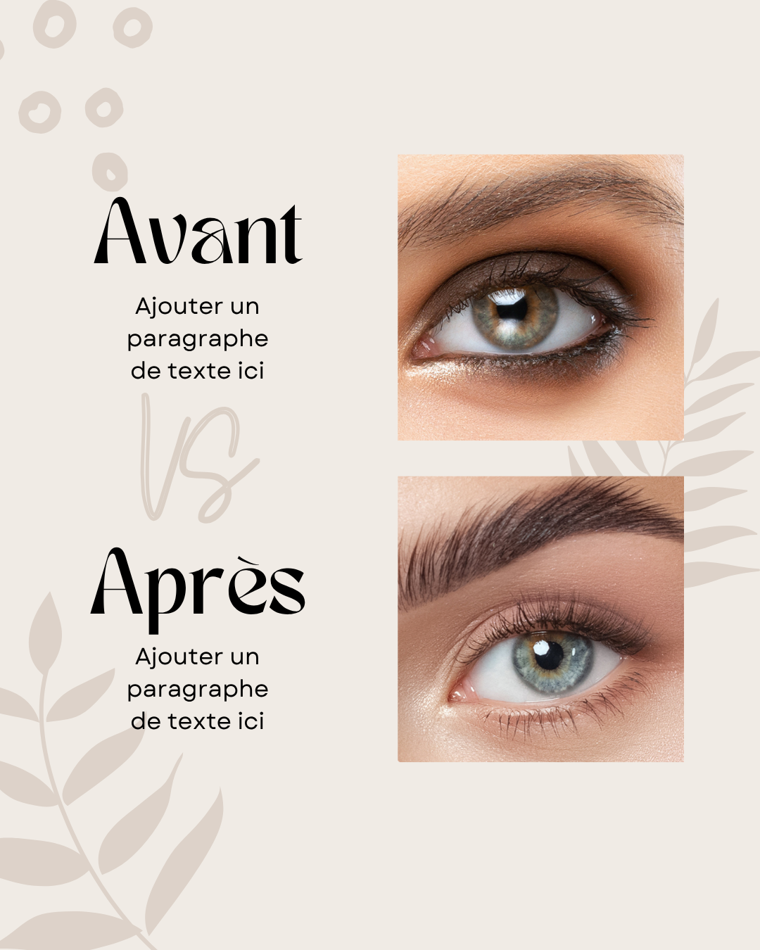 50 modèles de posts "Avant / Après" - Brow Artist