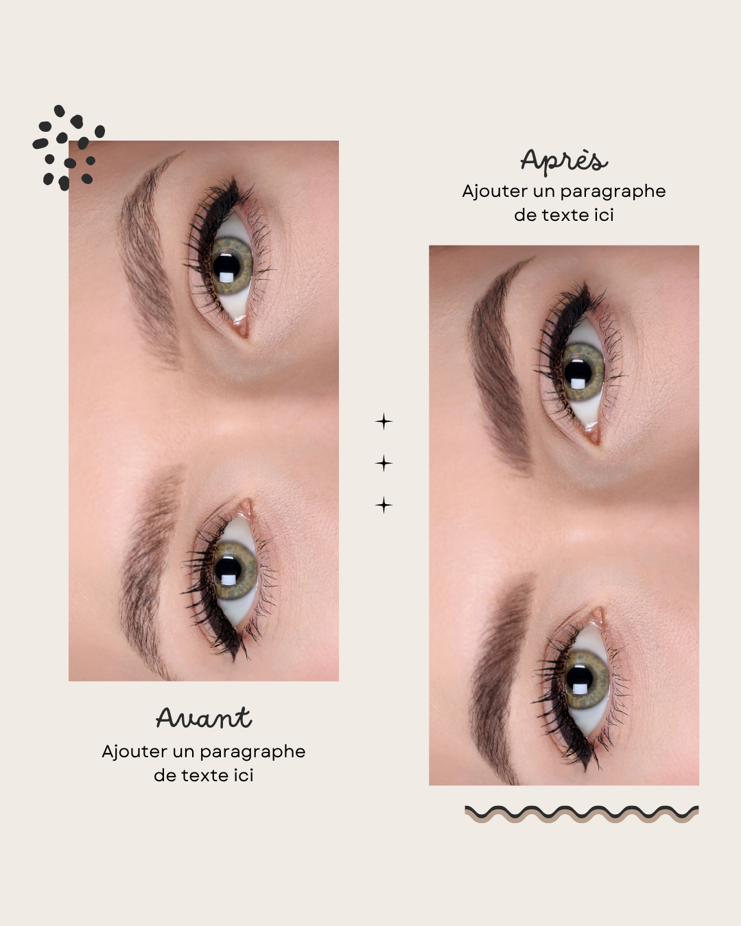 50 modèles de posts "Avant / Après" - Maquillage Permanent
