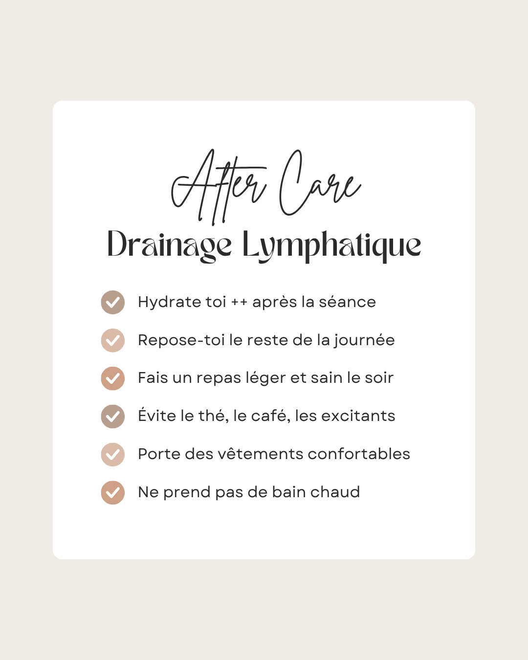 50 modèles de posts "Tips & Conseils" - Drainage Lymphatique