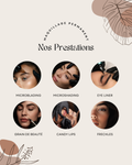 50 modèles de posts "Contact / Services / Tarifs" - Maquillage Permanent
