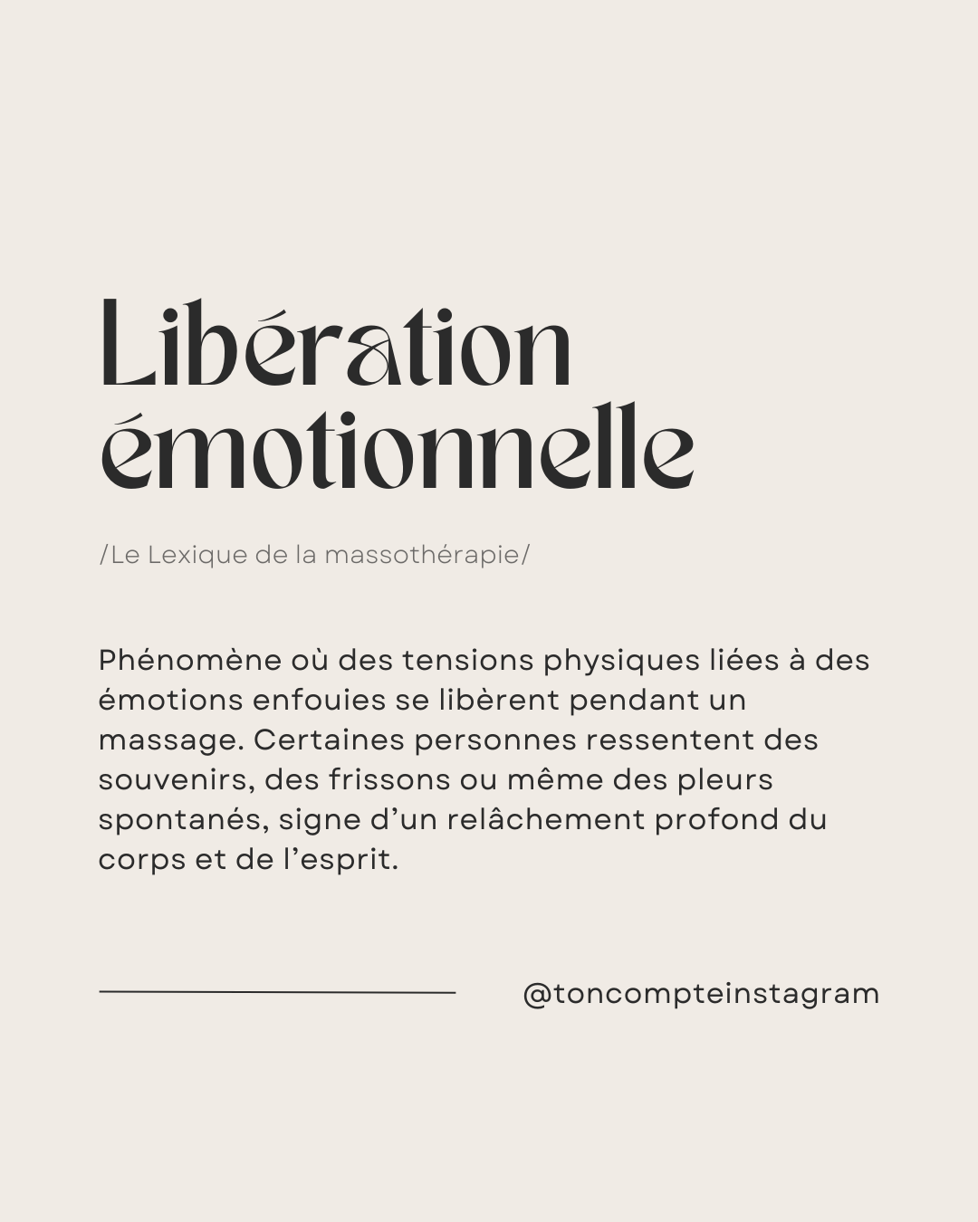 Le lexique de la Massothérapeute - 50 définitions