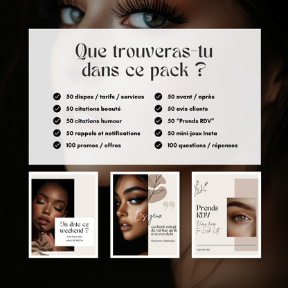 600 modèles de posts Instagram - Lash Artist