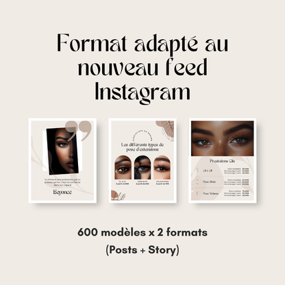 600 modèles de posts Instagram - Lash Artist