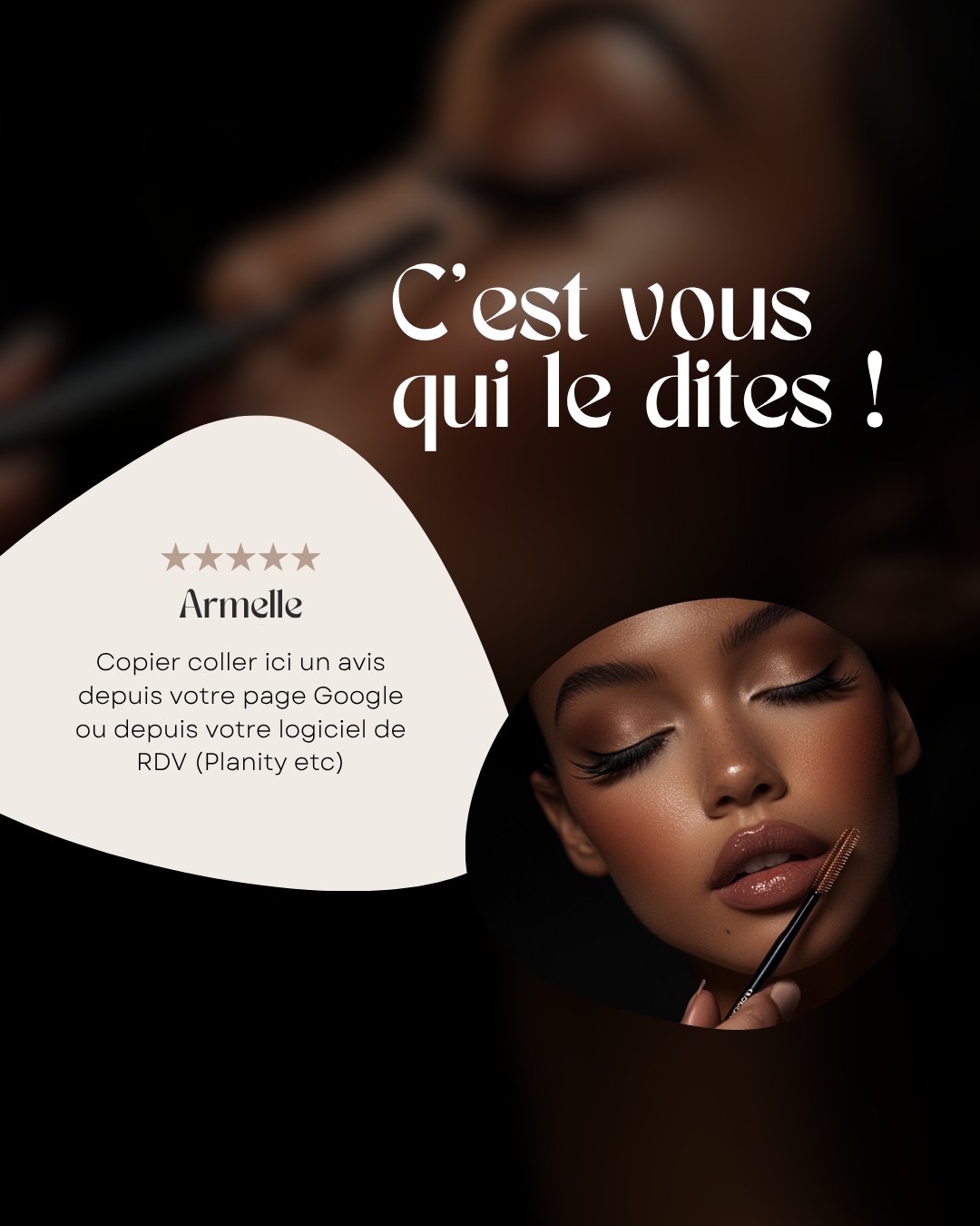 50 modèles de posts "Avis Client" - Lash Artist