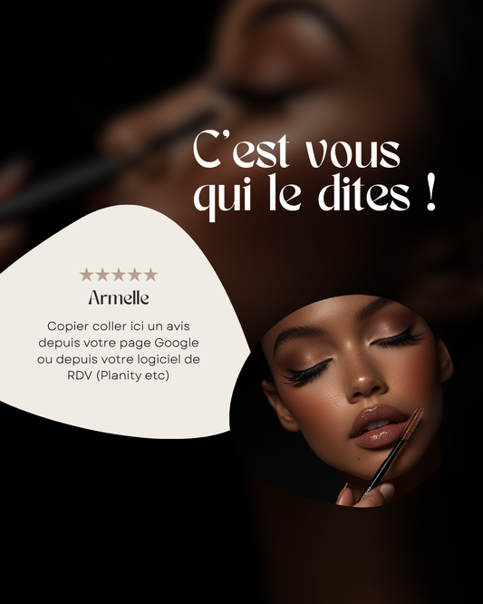 50 modèles de posts "Avis Client" - Lash Artist