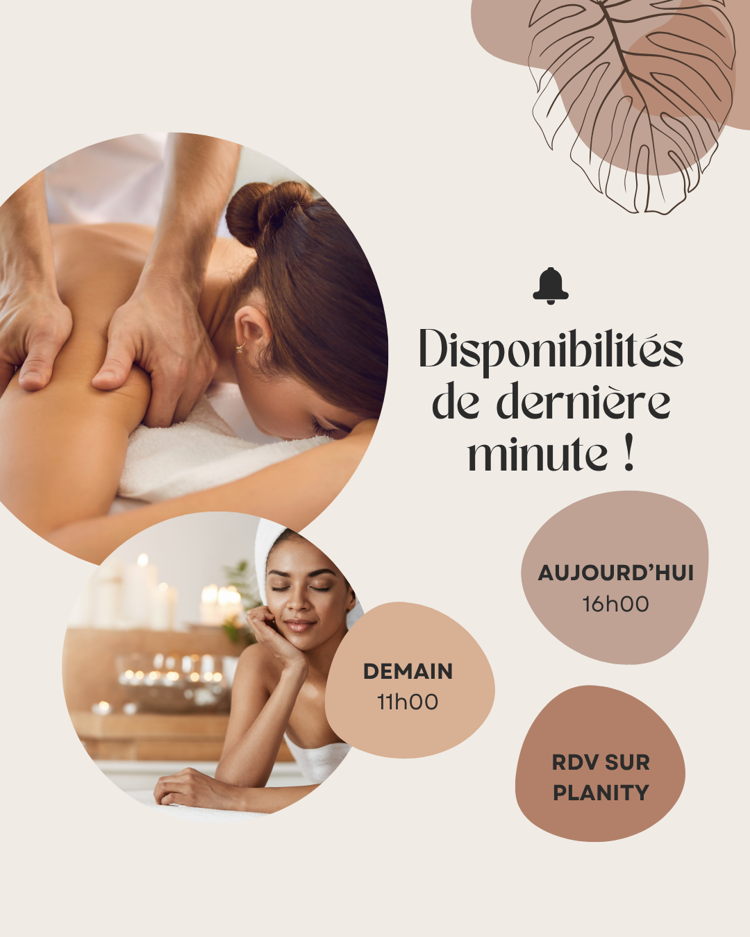 50 modèles de posts "Contact / Services / Tarifs" - Massage