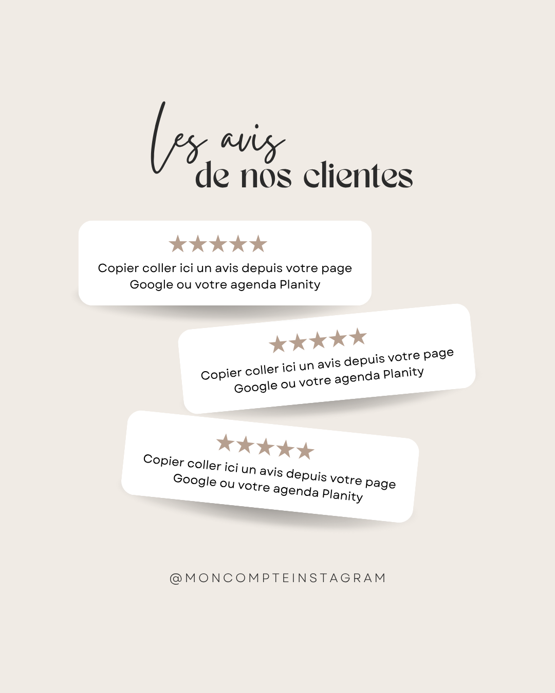 50 modèles de posts "Avis Client" - Massage