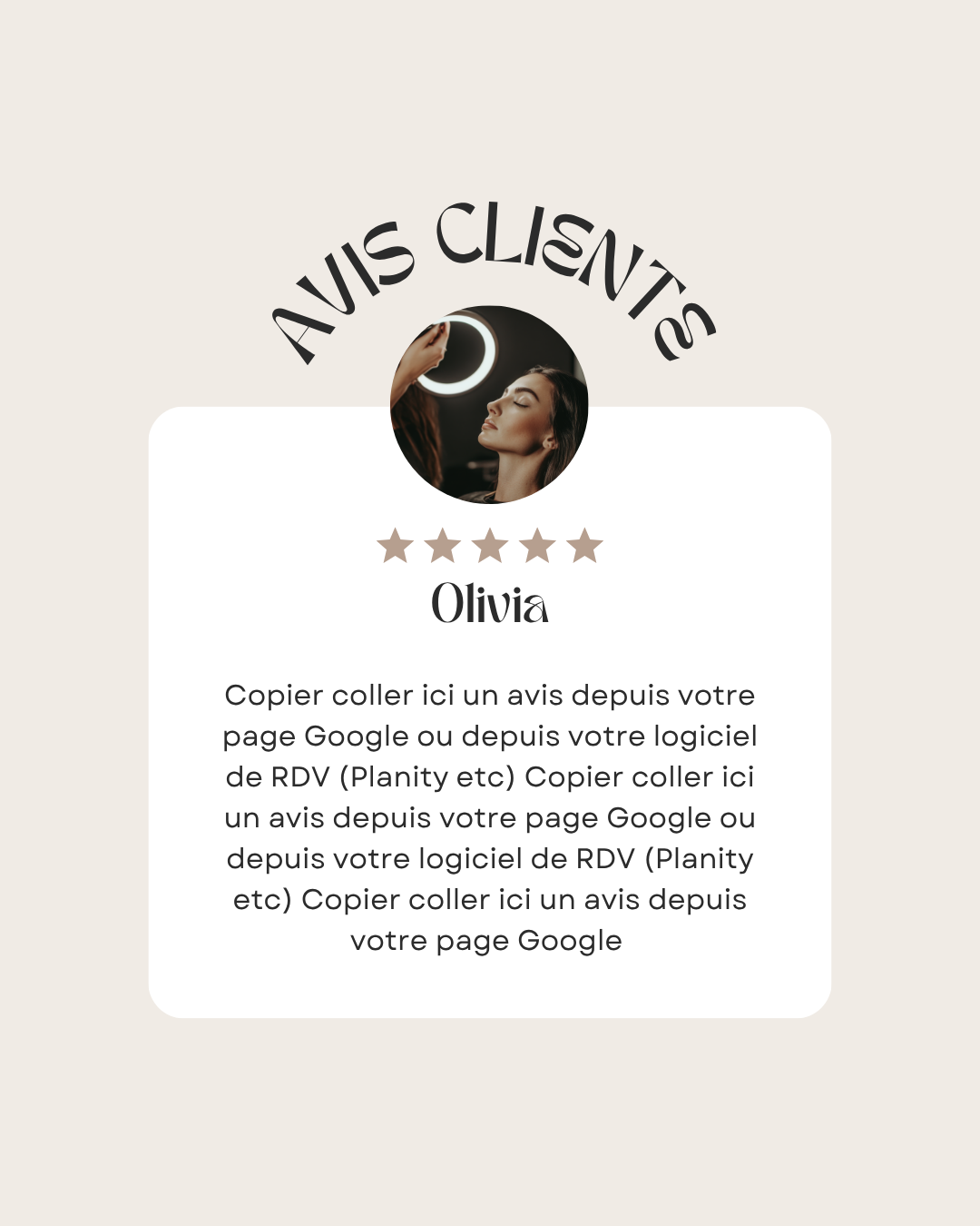 50 modèles de posts "Avis Client" - Lash Artist