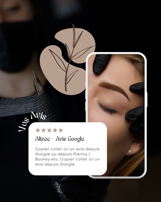 50 modèles de posts "Avis Client" - Maquillage Permanent