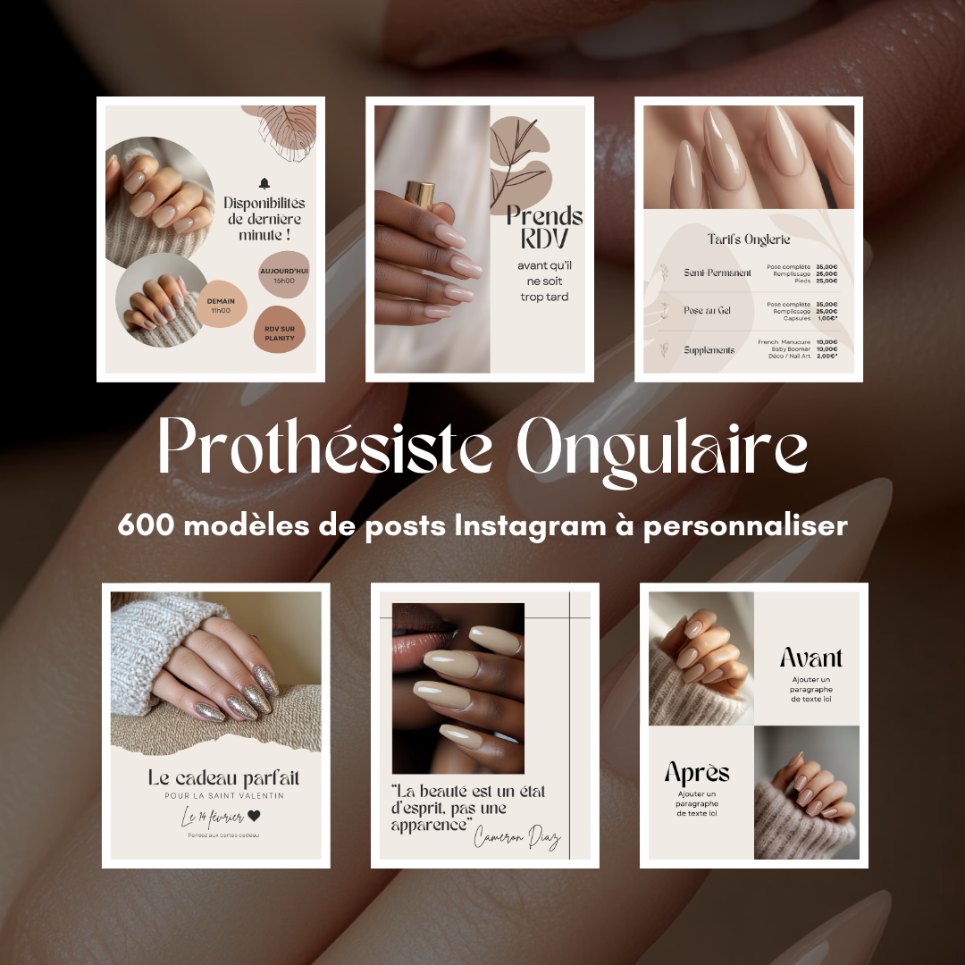 600 modèles de posts Instagram - Nail Artist