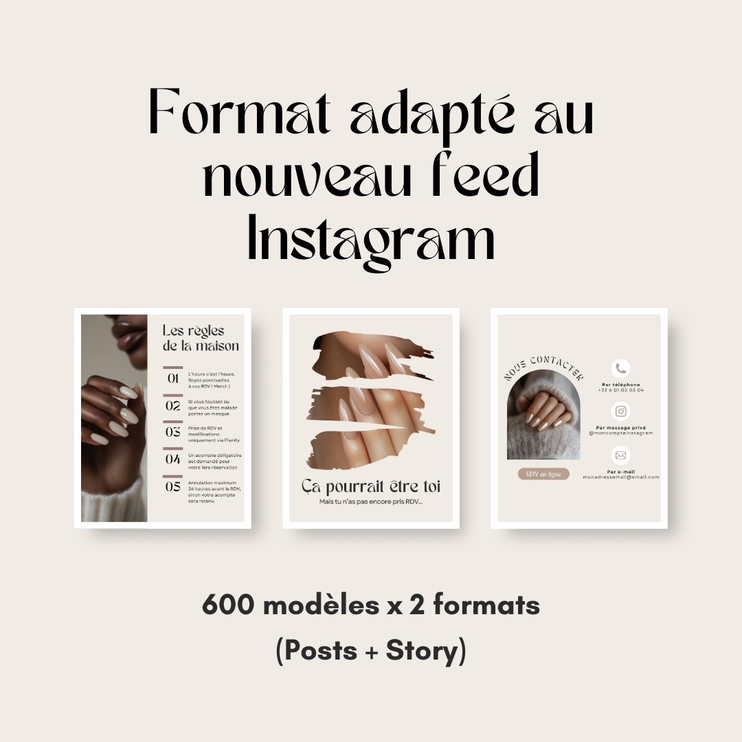 600 modèles de posts Instagram - Nail Artist