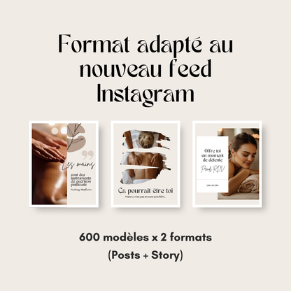 600 modèles de posts Instagram - Massages