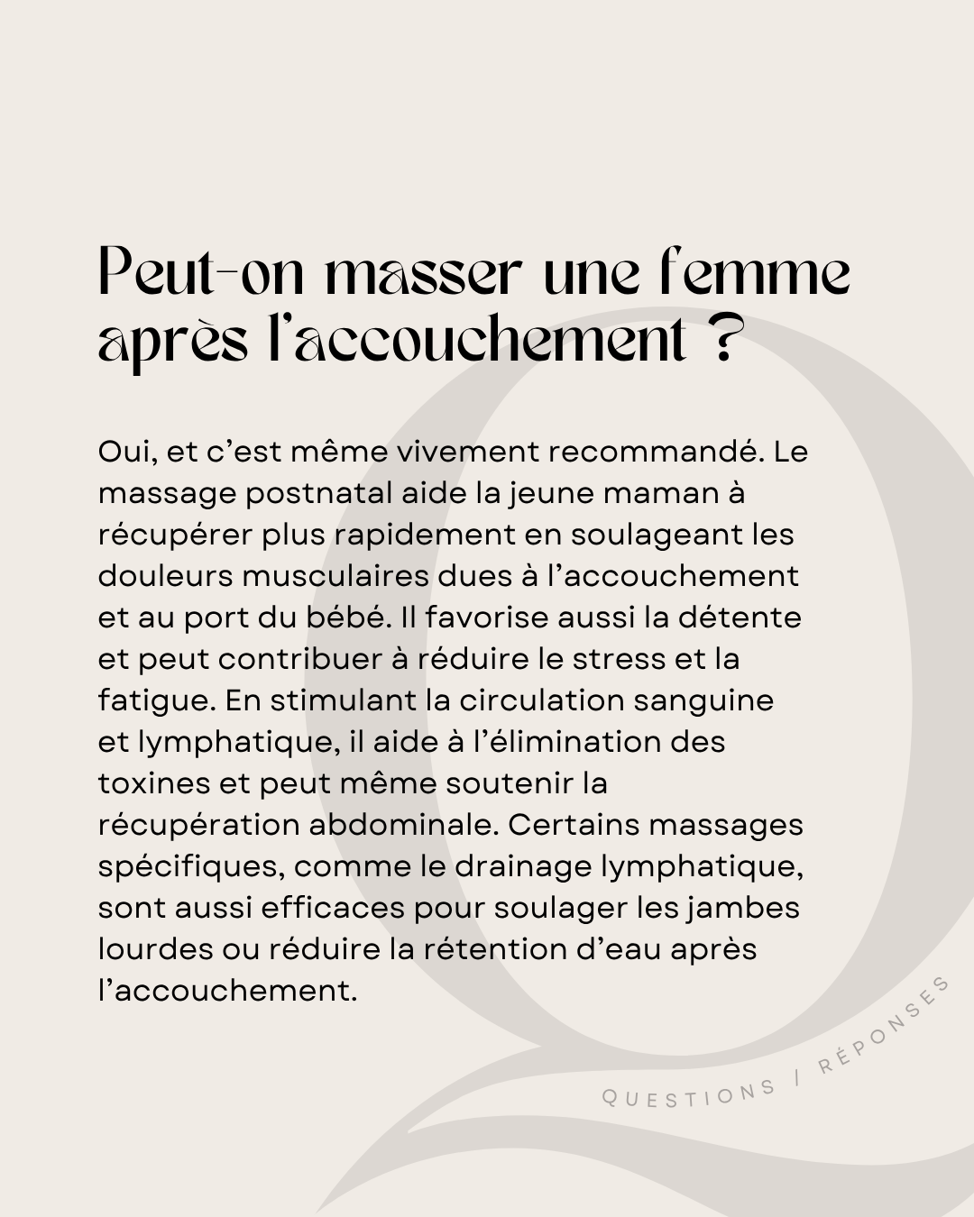 100 modèles de posts "Questions / Réponses" - Massage