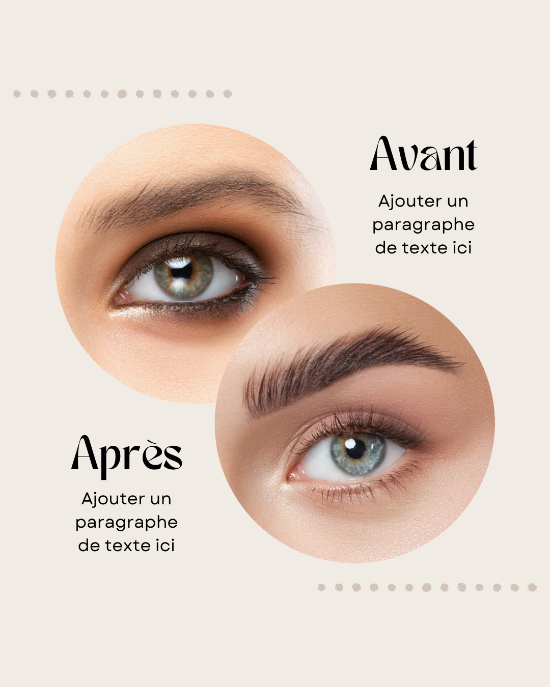 50 modèles de posts "Avant / Après" - Maquillage Permanent