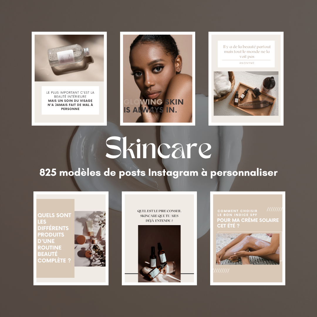 825 modèles de posts Instagram - Skincare
